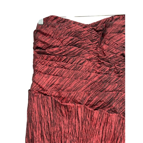 Phoebe Couture NWT Strapless Textured Burgundy Gown Shawl Whimsigoth SZ 12 - Picture 4 of 11